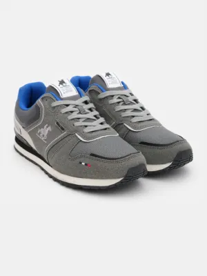 Men's Brand Logo Embroidered Sneakers,Grey