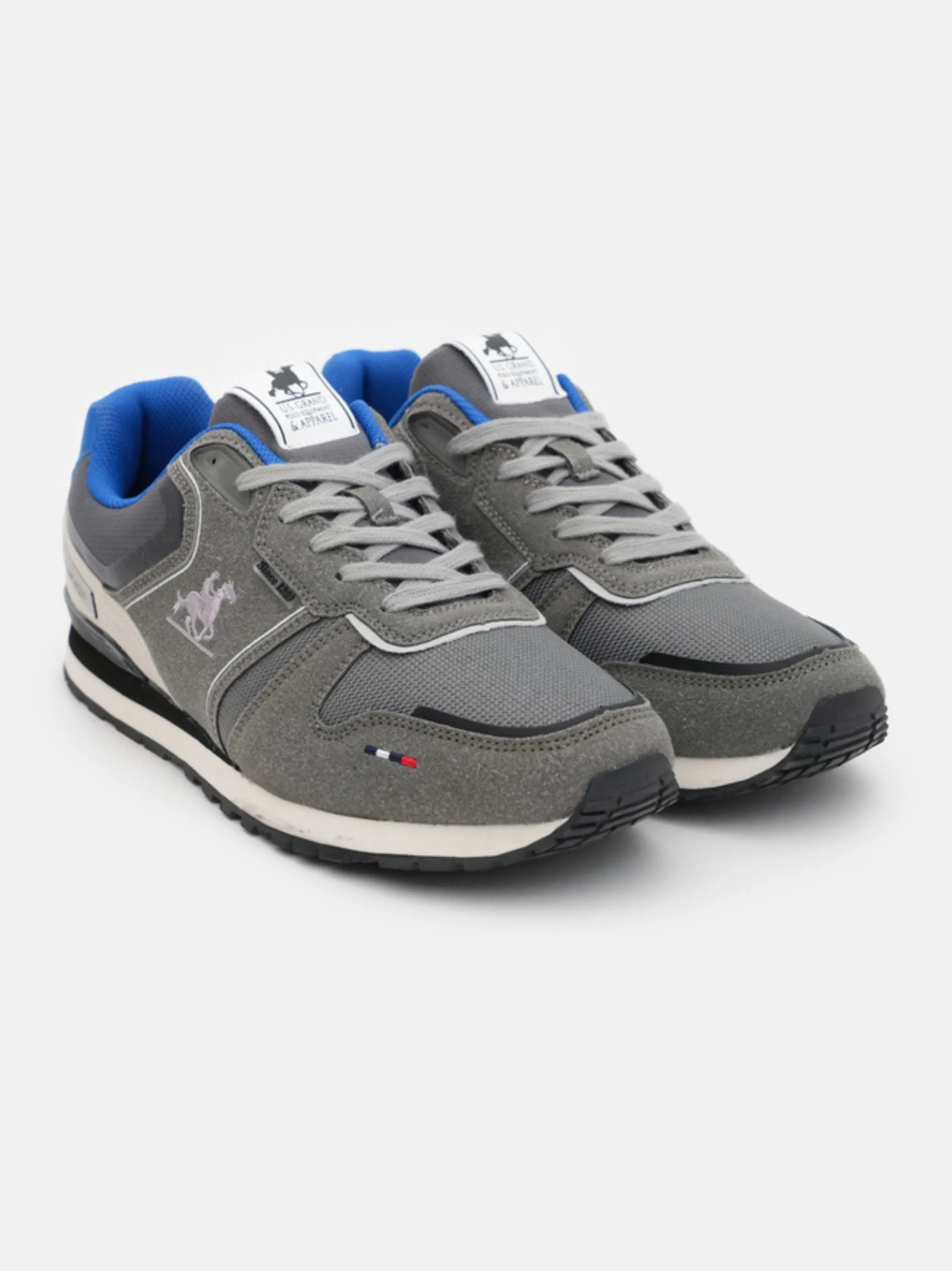 Men's Brand Logo Embroidered Sneakers,Grey