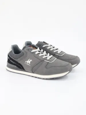 Men's Brand Logo Embroidered Sneakers,Grey