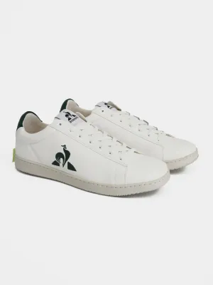 Men's Brand Logo Embroidered Sneakers,White