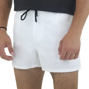 Men's Elastic Waist Mini Swim Trunks,White