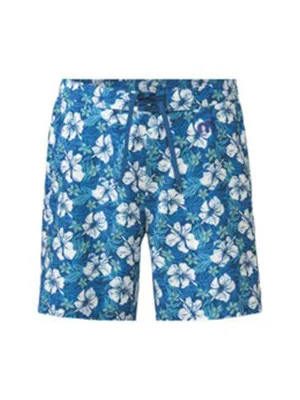 Men's Floral Printed Swim Short,Blue