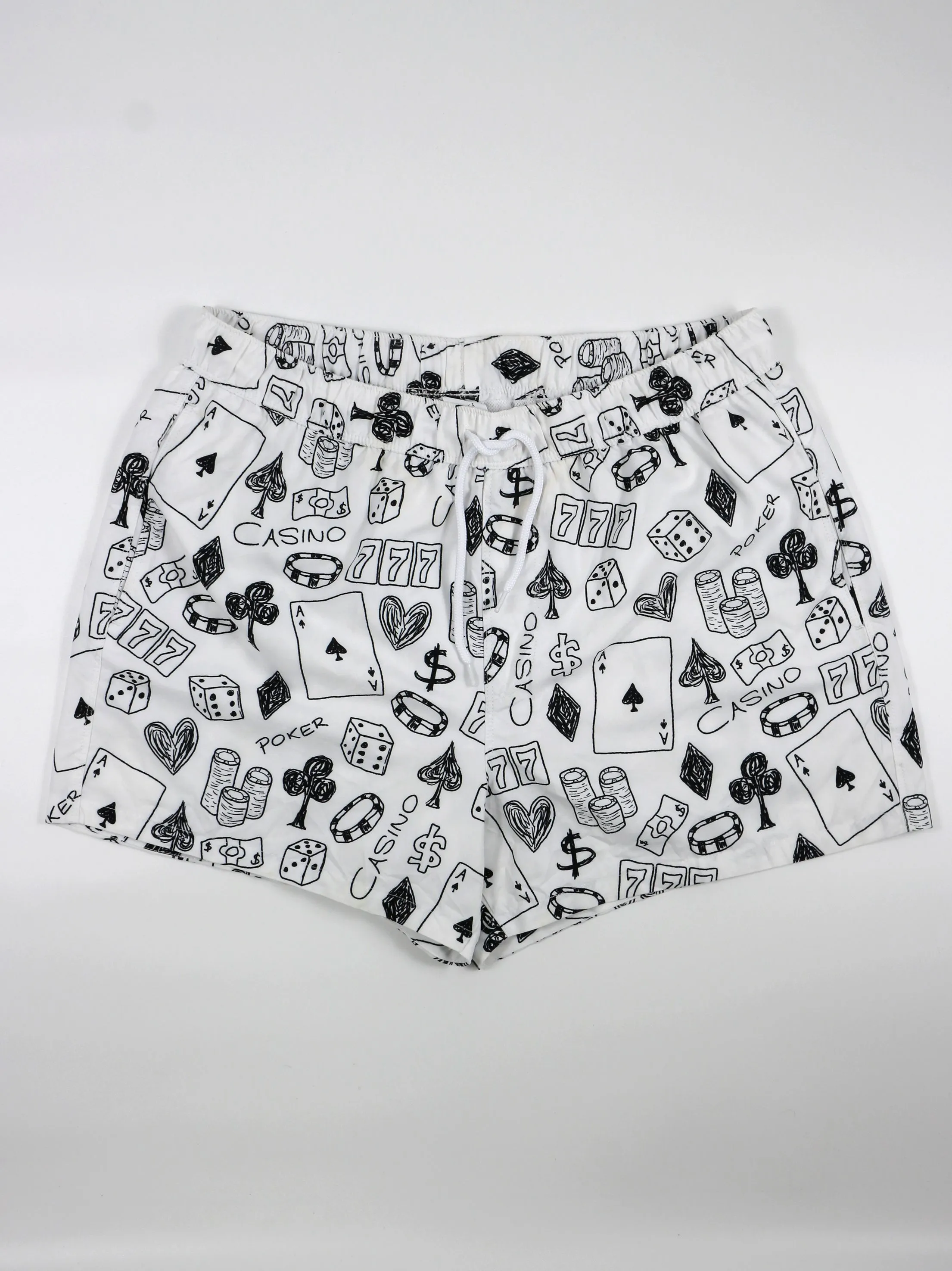 Men's Graphic Printed Swim Short,White
