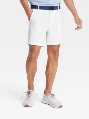 Men's Plain Golf Shorts,White