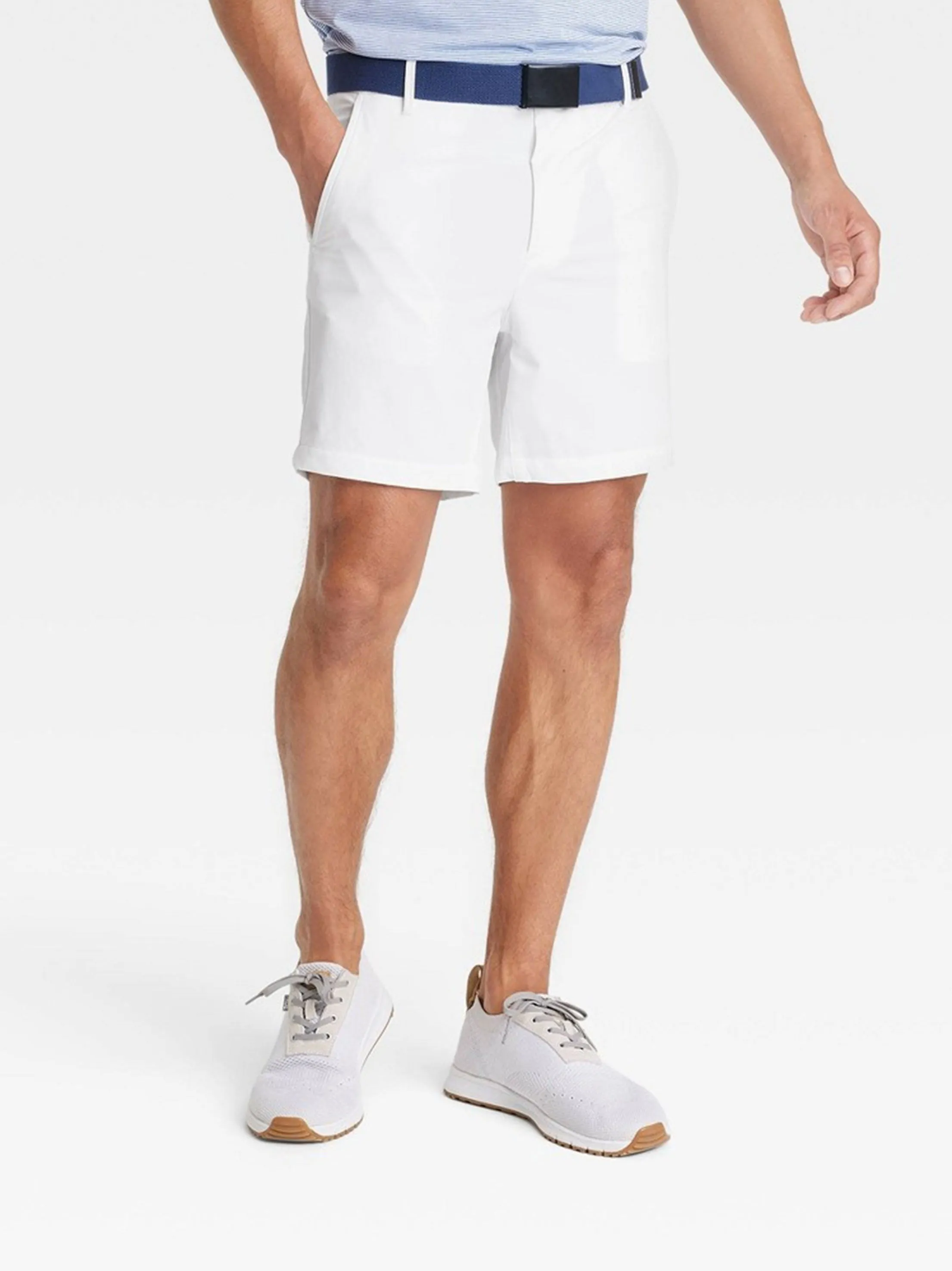 Men's Plain Golf Shorts,White