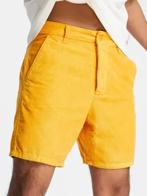 Men's Ribbed Short,Mustard