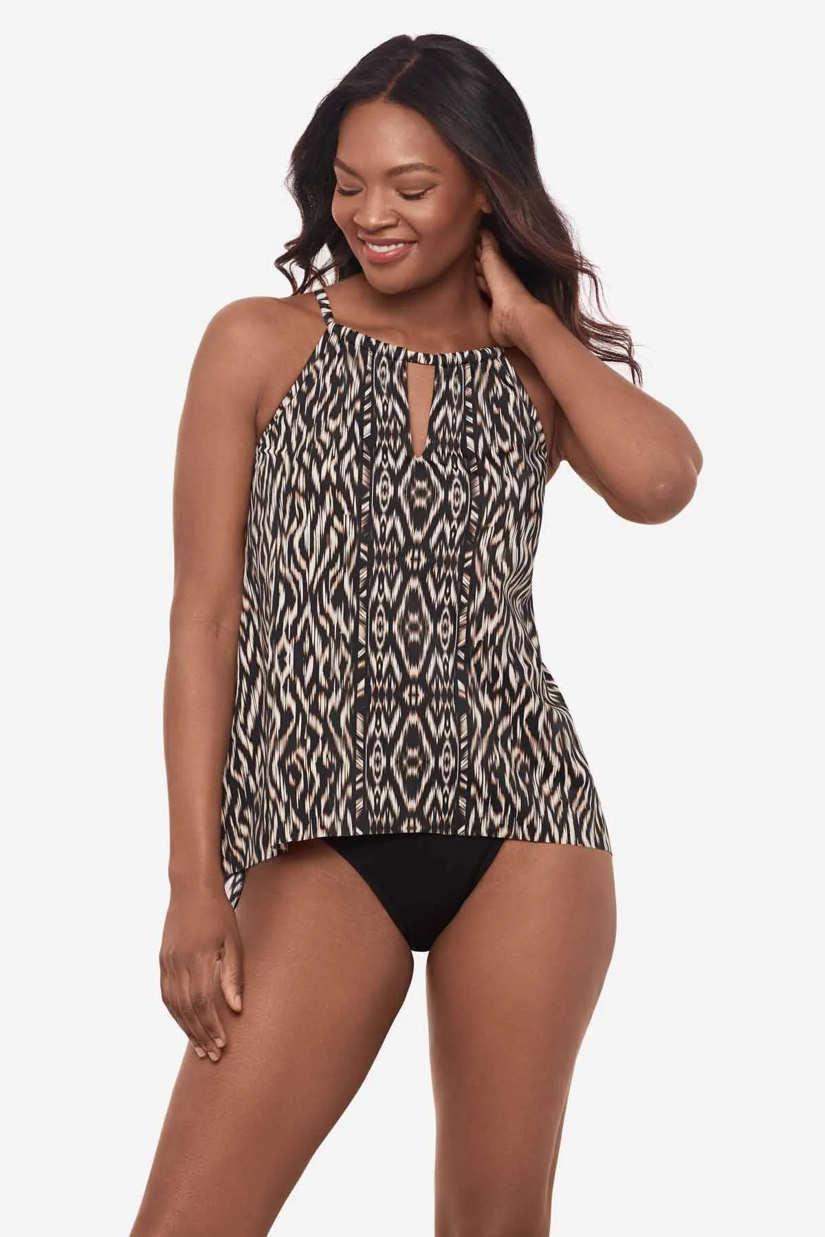 Peephole Tankini Top in Topkapi