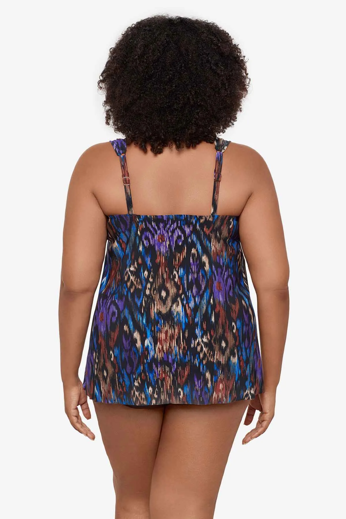 Plus Size Dazzle Tankini Top in Tapiz