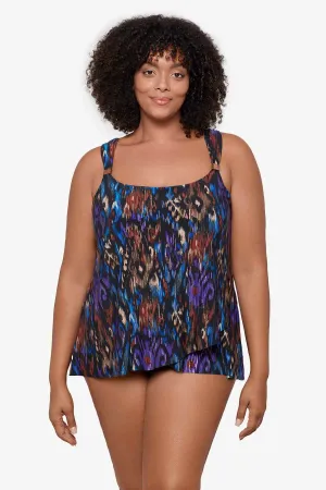 Plus Size Dazzle Tankini Top in Tapiz