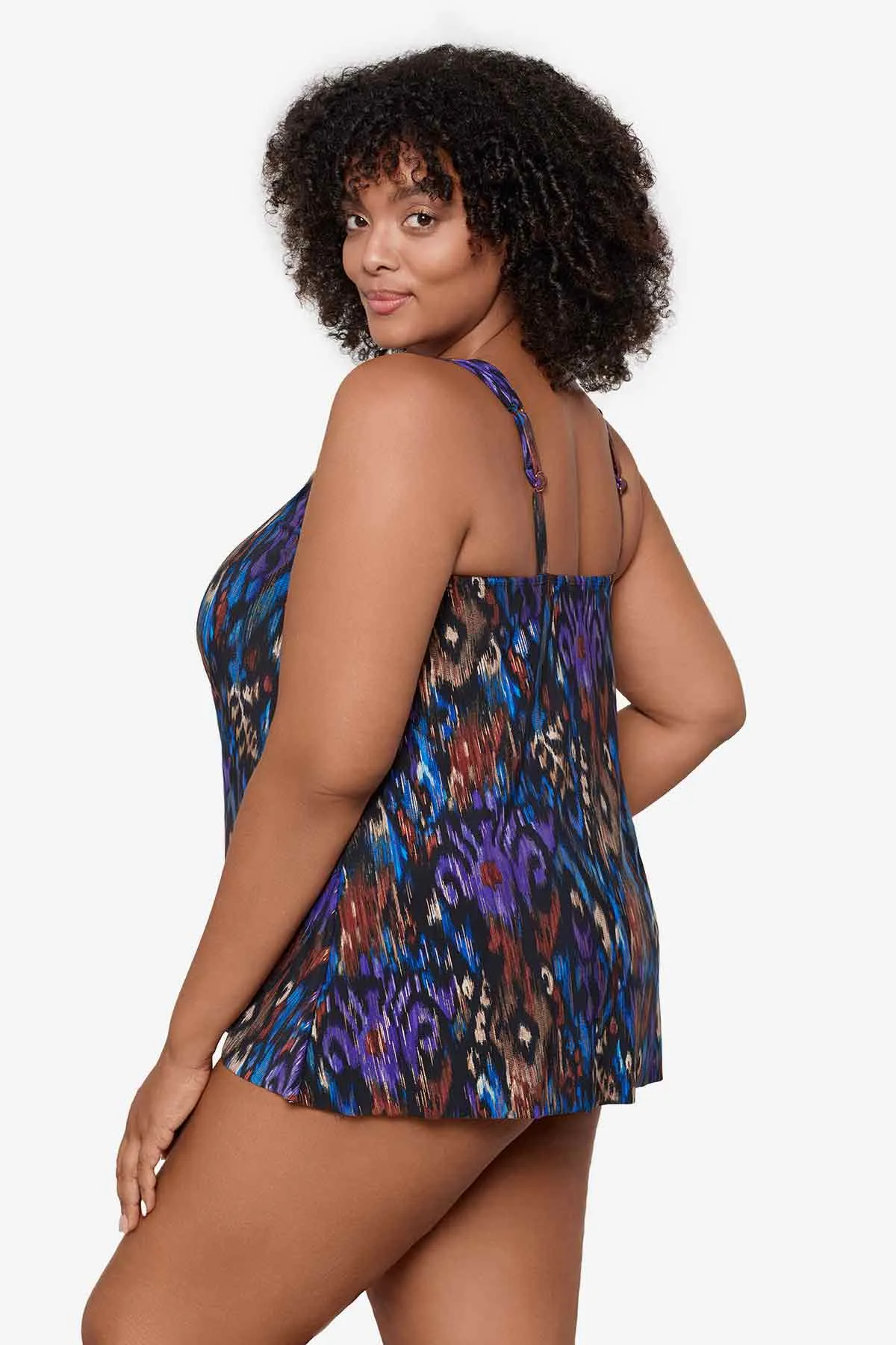 Plus Size Dazzle Tankini Top in Tapiz