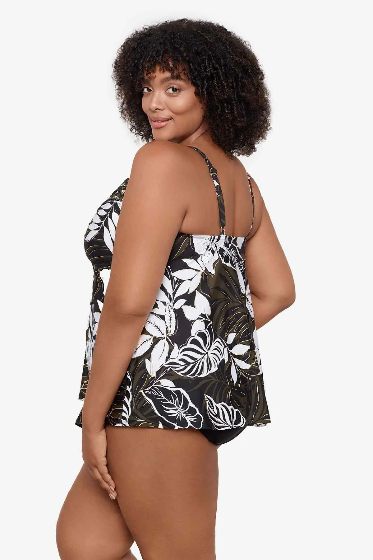Plus Size Love Knot Tankini Top in Elle Dorado