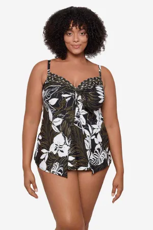 Plus Size Love Knot Tankini Top in Elle Dorado