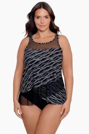 Plus Size Mirage Tankini Top in Linked In