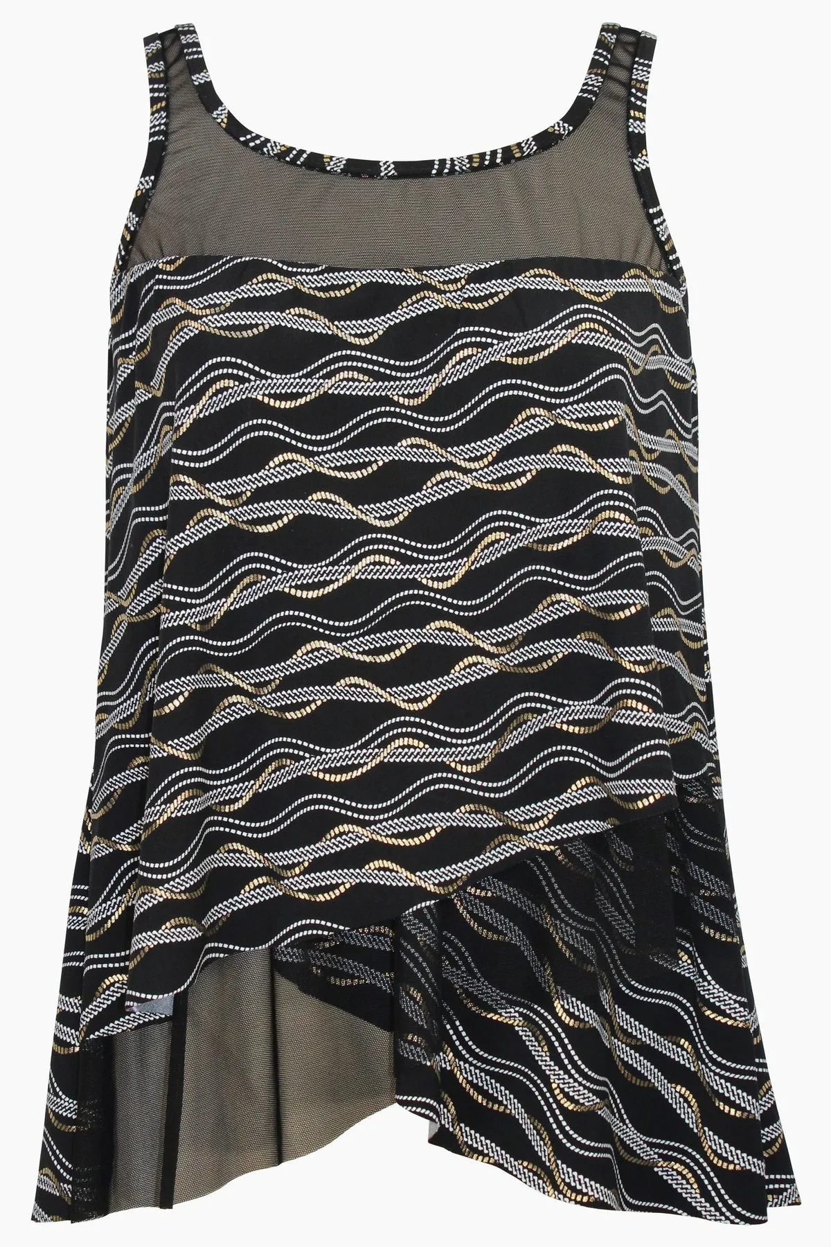 Plus Size Mirage Tankini Top in Linked In