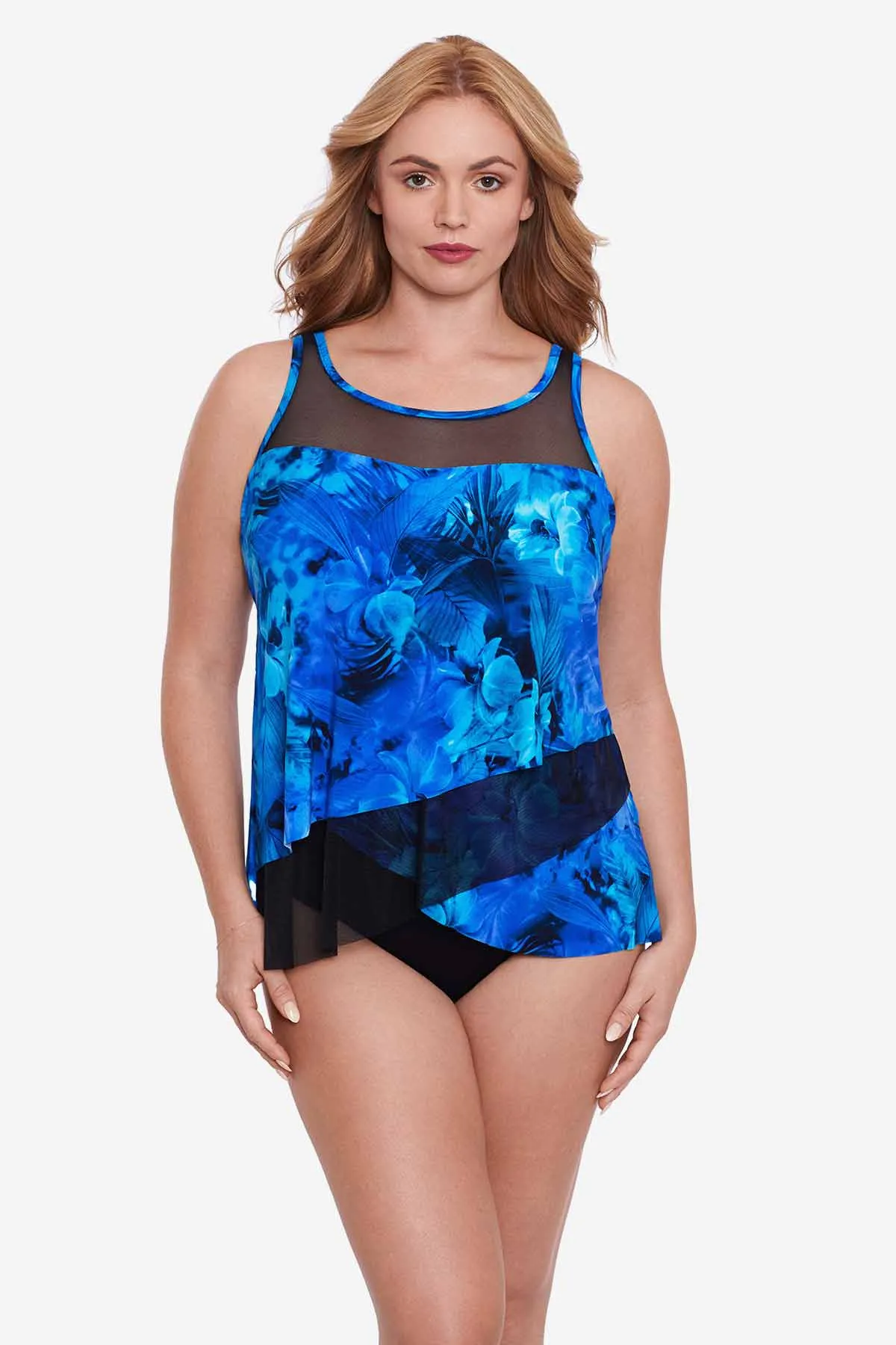Plus Size Mirage Tankini Top in Sous Marine