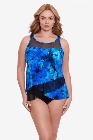 Plus Size Mirage Tankini Top in Sous Marine