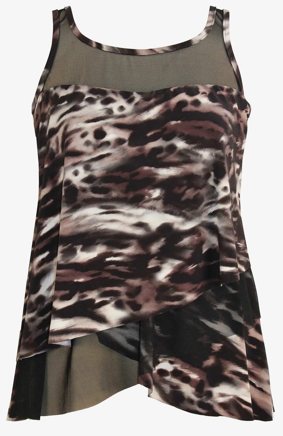 Plus Size Mirage Tankini Top in Tempest