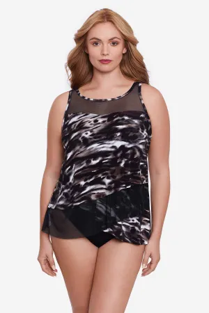 Plus Size Mirage Tankini Top in Tempest
