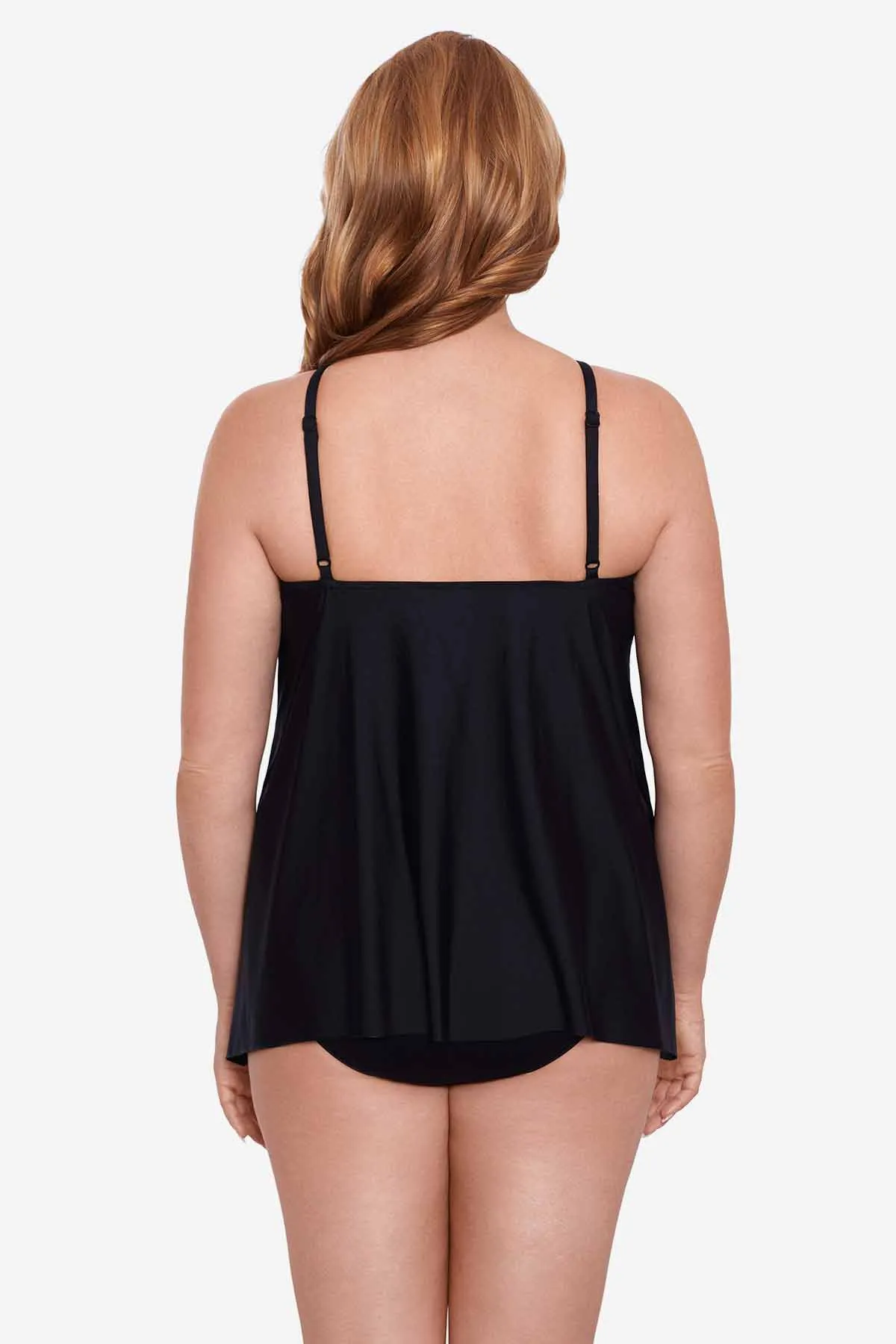 Plus Size Peephole Tankini Top in Precioso