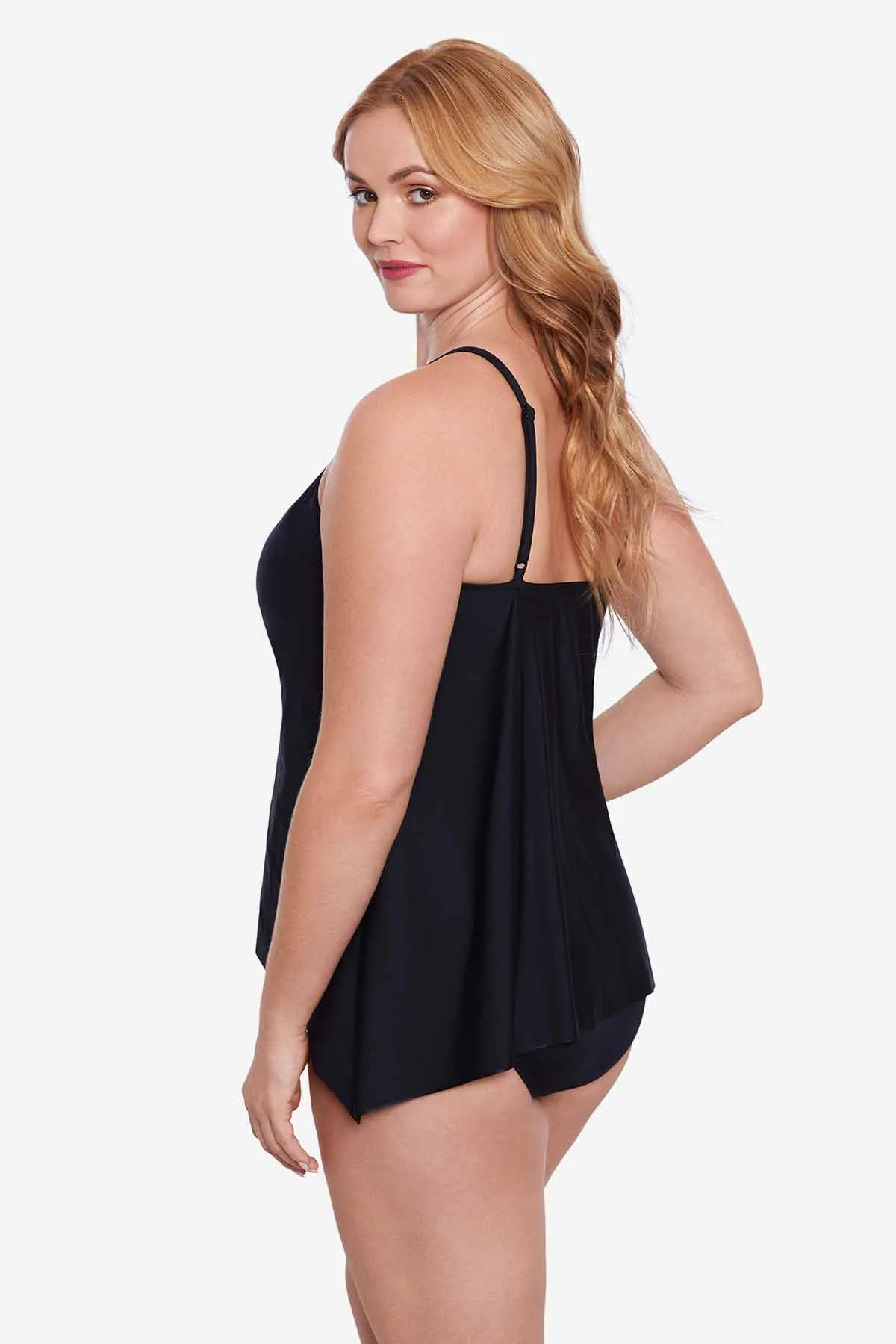 Plus Size Peephole Tankini Top in Precioso