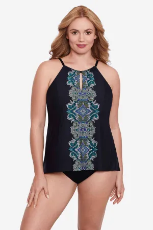 Plus Size Peephole Tankini Top in Precioso