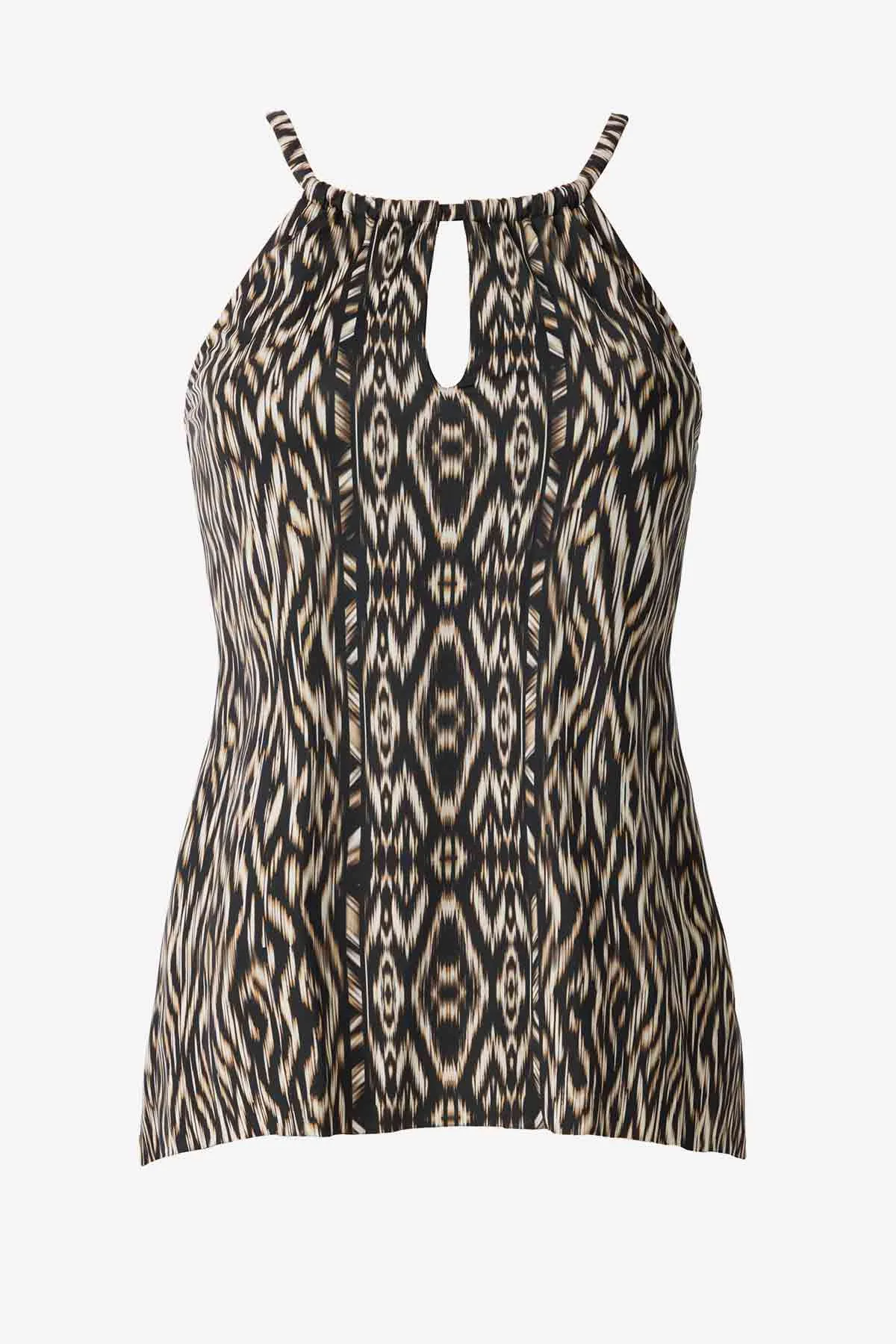 Plus Size Peephole Tankini Top in Topkapi