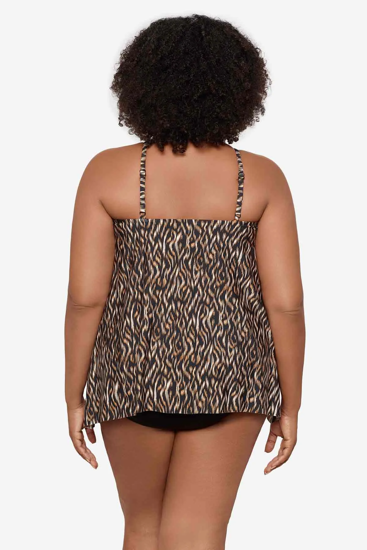 Plus Size Peephole Tankini Top in Topkapi
