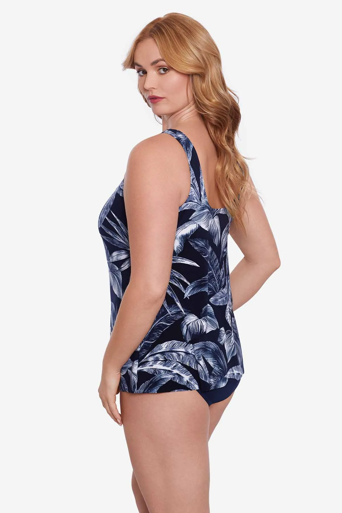 Plus Size Ursula Tankini Top in Tropica Toile