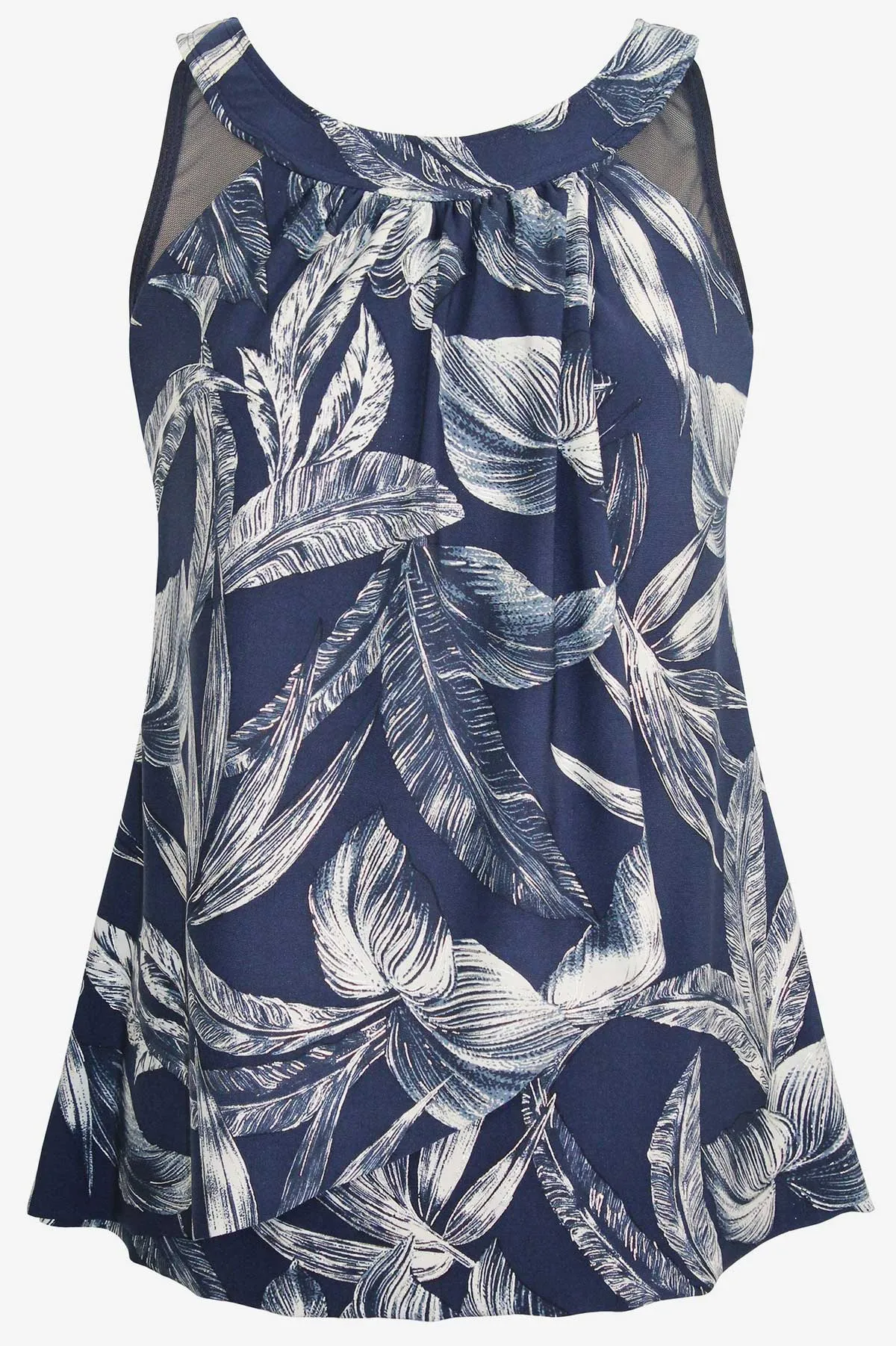 Plus Size Ursula Tankini Top in Tropica Toile
