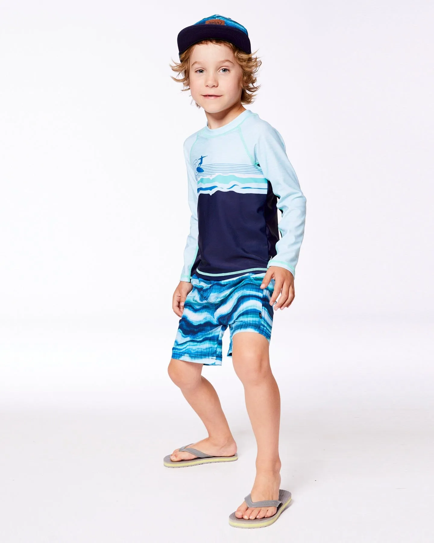 Printed Boardshorts Blue Wave And Black