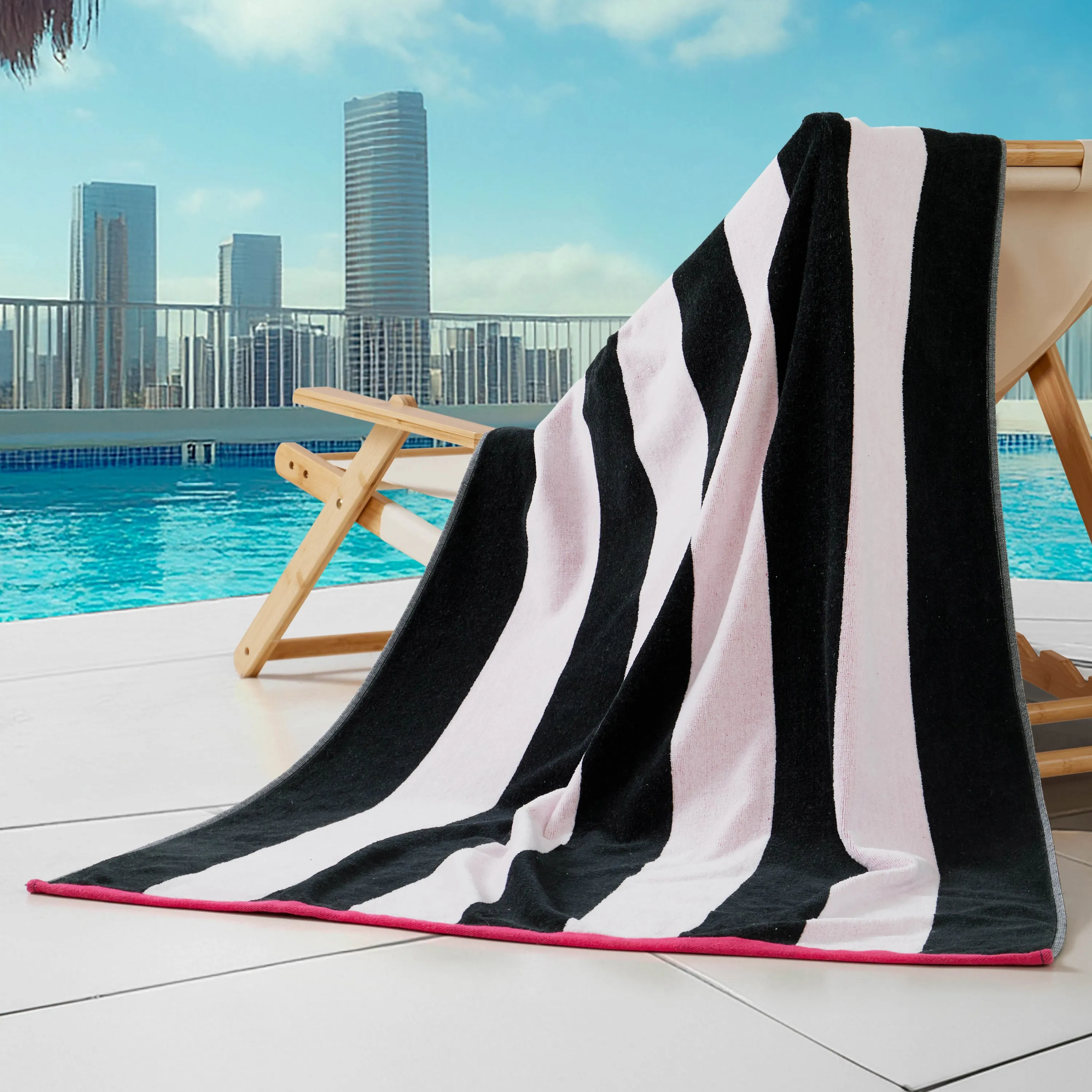 Reversible Cabana Cotton Beach Towel Juicy Couture