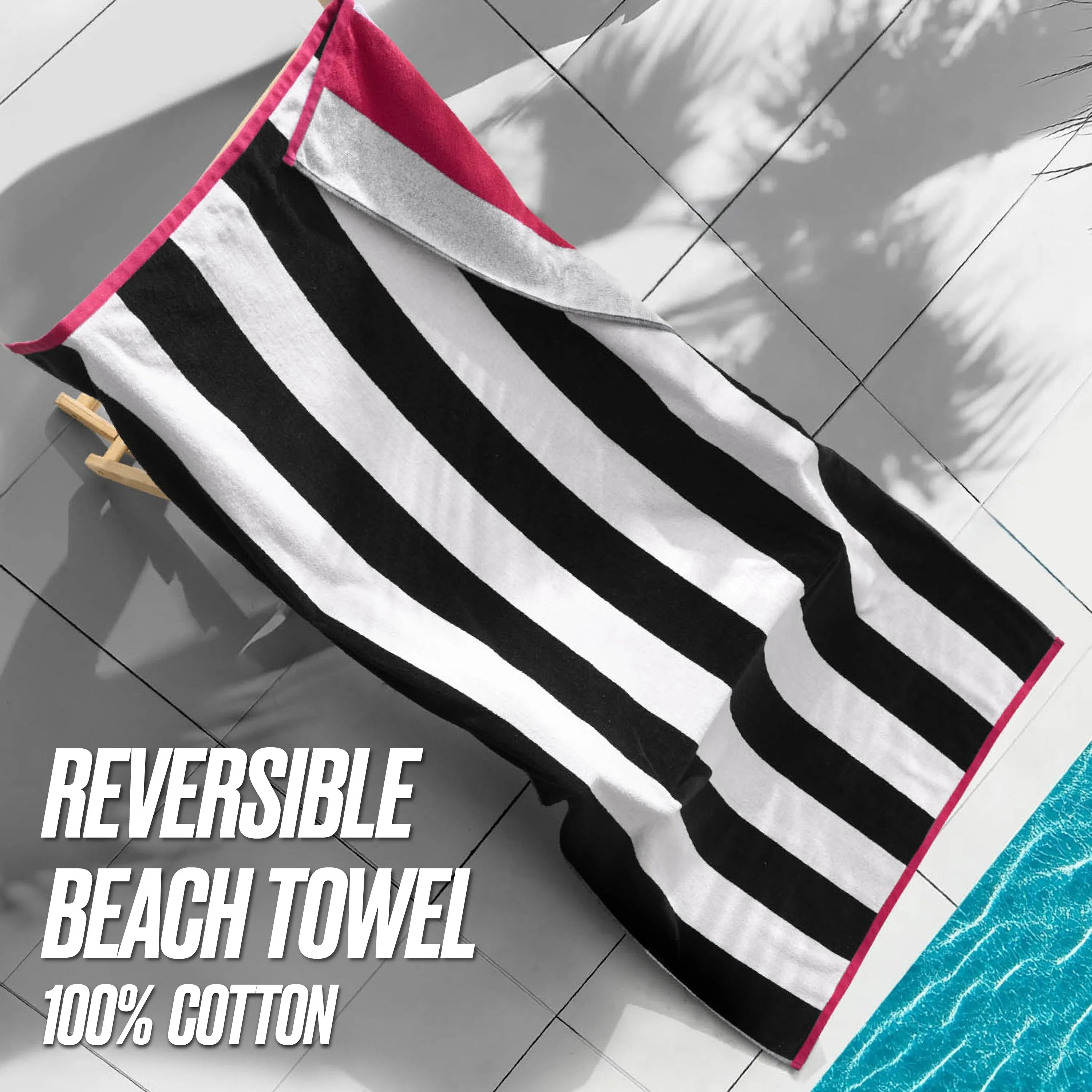 Reversible Cabana Cotton Beach Towel Juicy Couture