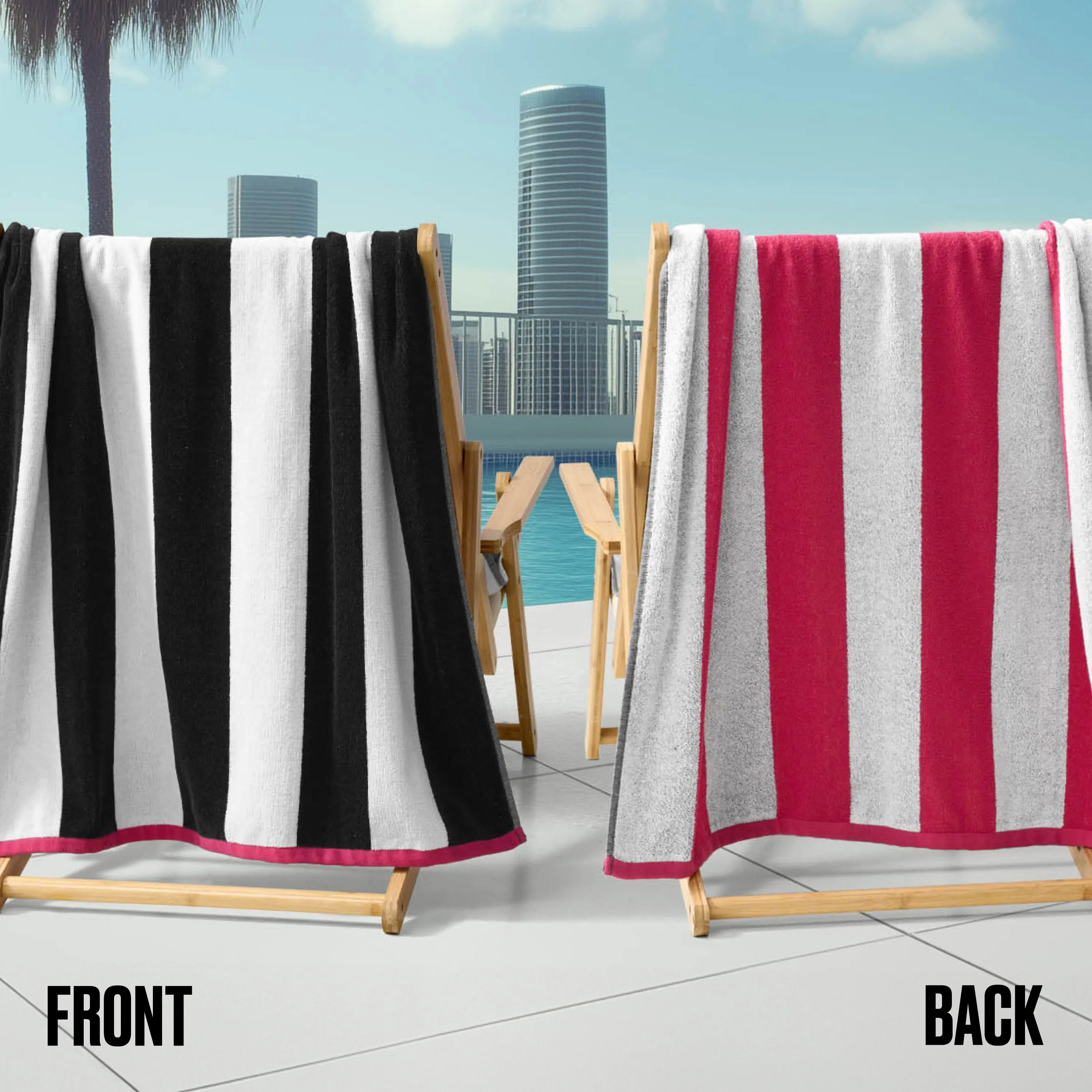 Reversible Cabana Cotton Beach Towel Juicy Couture