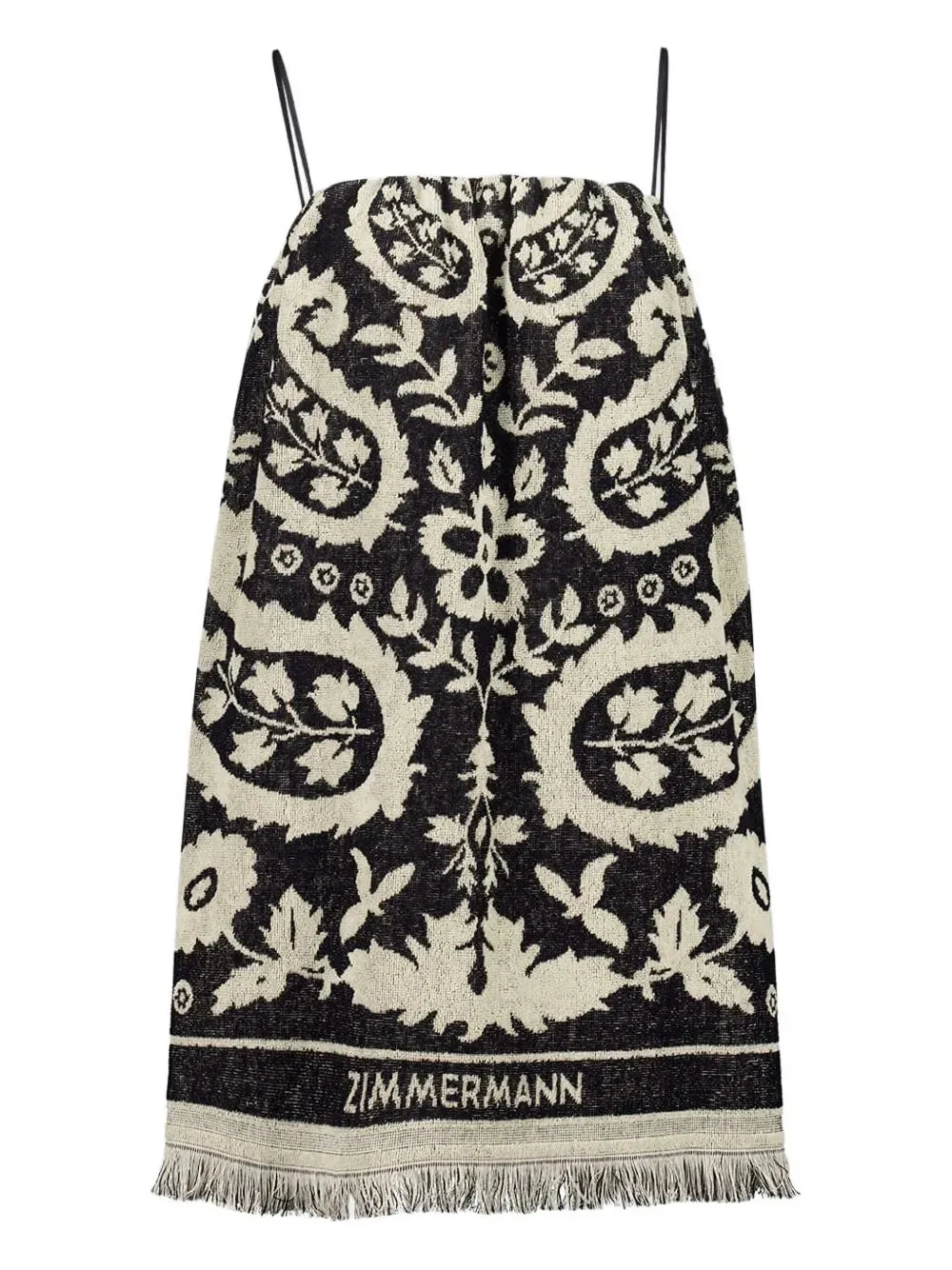 Rhiannon Towel Mini Dress in Black/Cream
