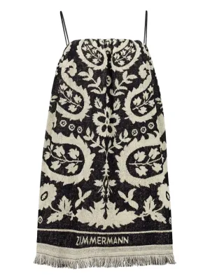 Rhiannon Towel Mini Dress in Black/Cream