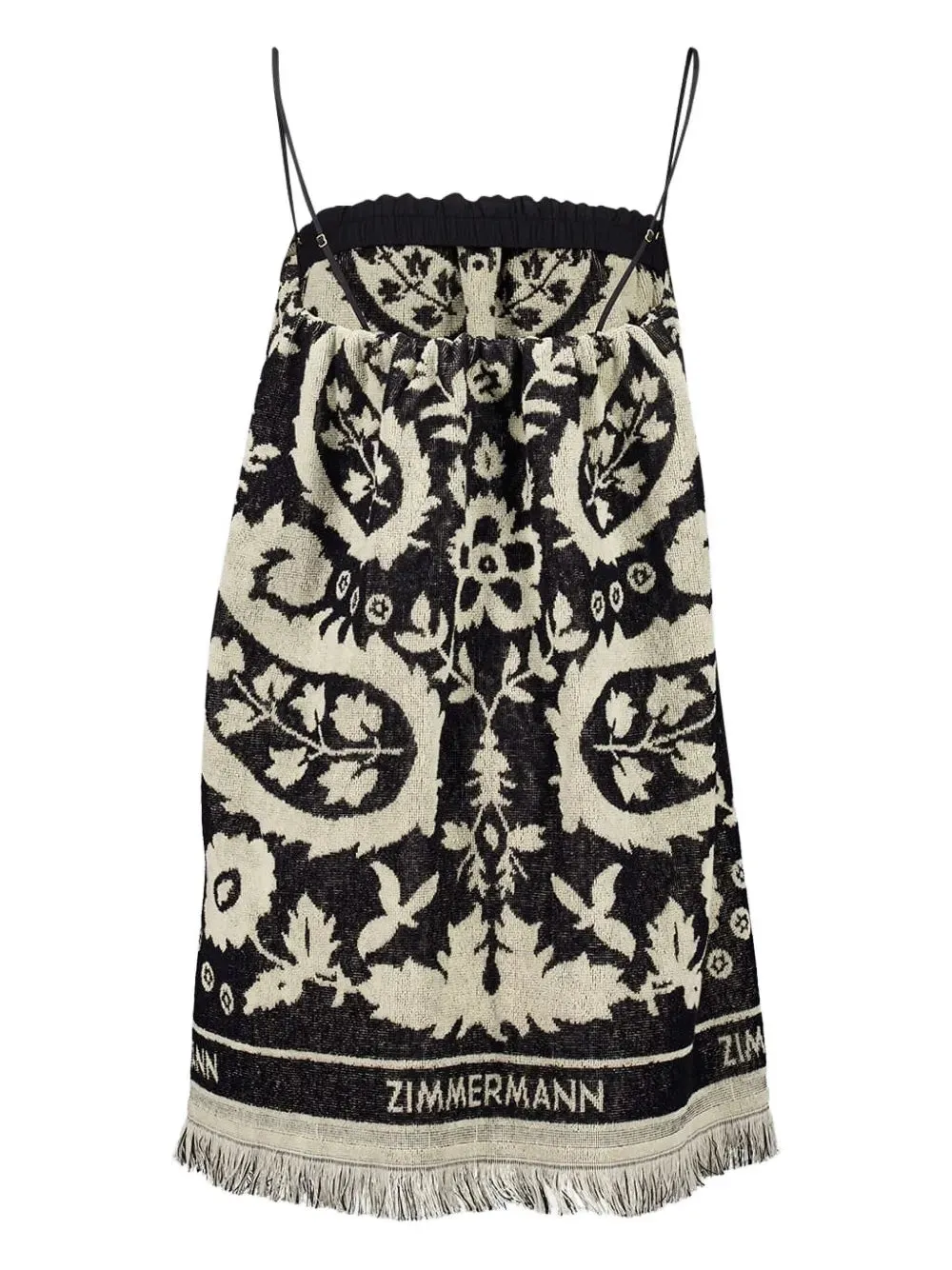 Rhiannon Towel Mini Dress in Black/Cream