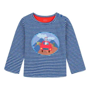 Tip Striped Blue T-Shirt
