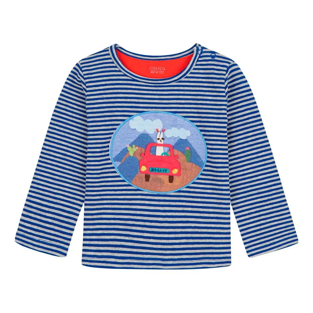 Tip Striped Blue T-Shirt