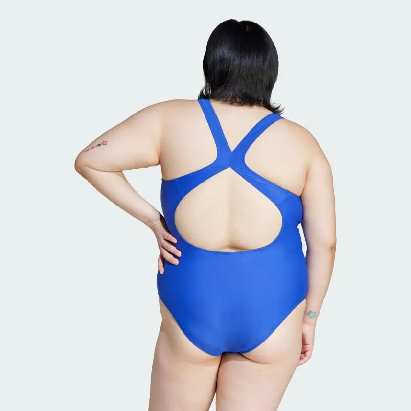 Women's adidas 3-Stripes C-Back Swimsuit (Plus Size)