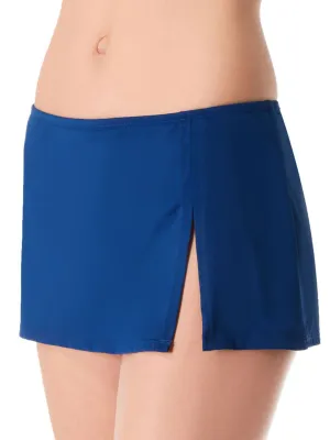 Women's Plain Slit Swim Skort,Navy