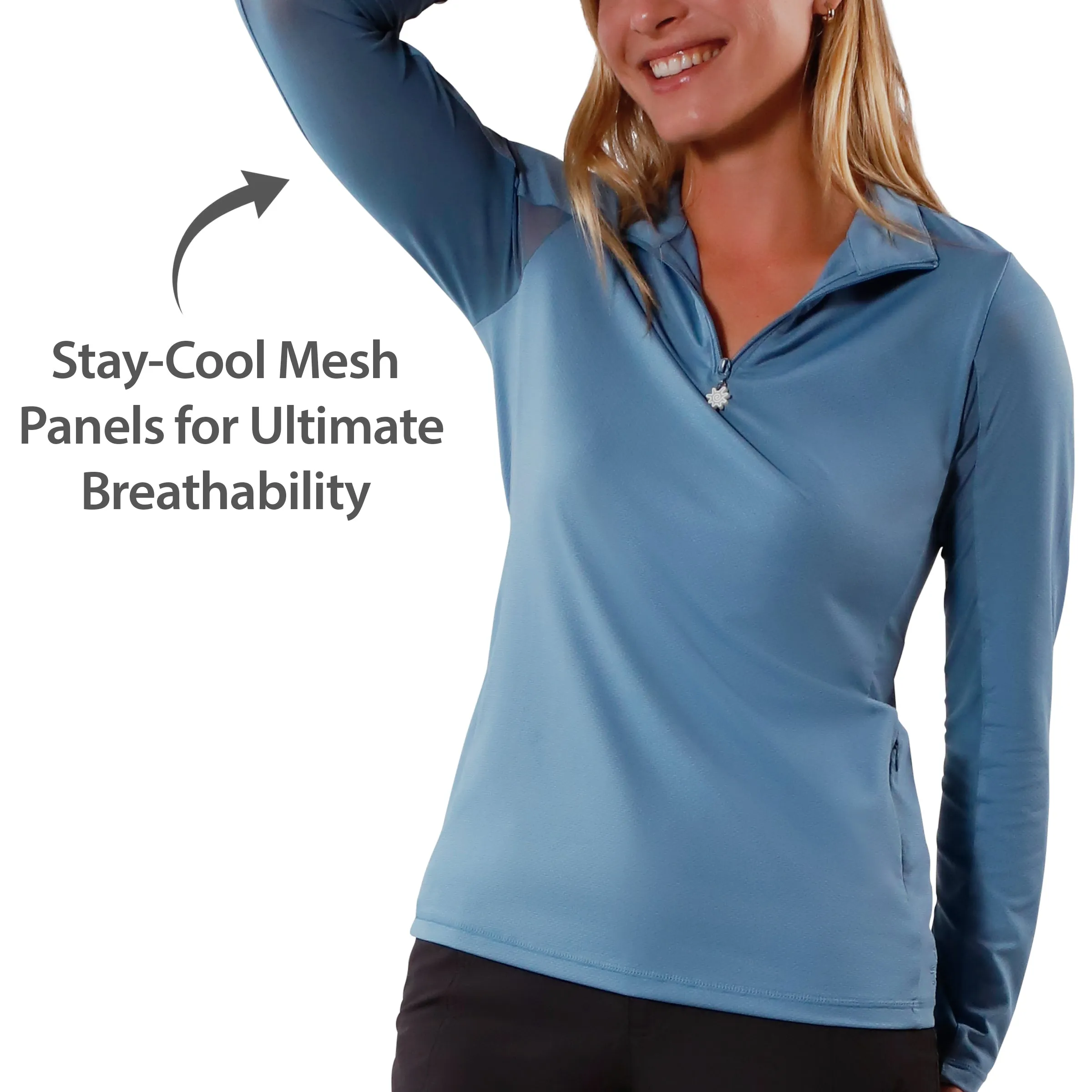 Women's Quarter Zip Vented Sun Shirt