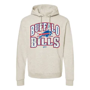 Zubaz NFL Buffalo Bills  Unisex Pullover Fleece Hoodie for Adult Men and Women, Z2T Kickoff, Oatmeal Heather